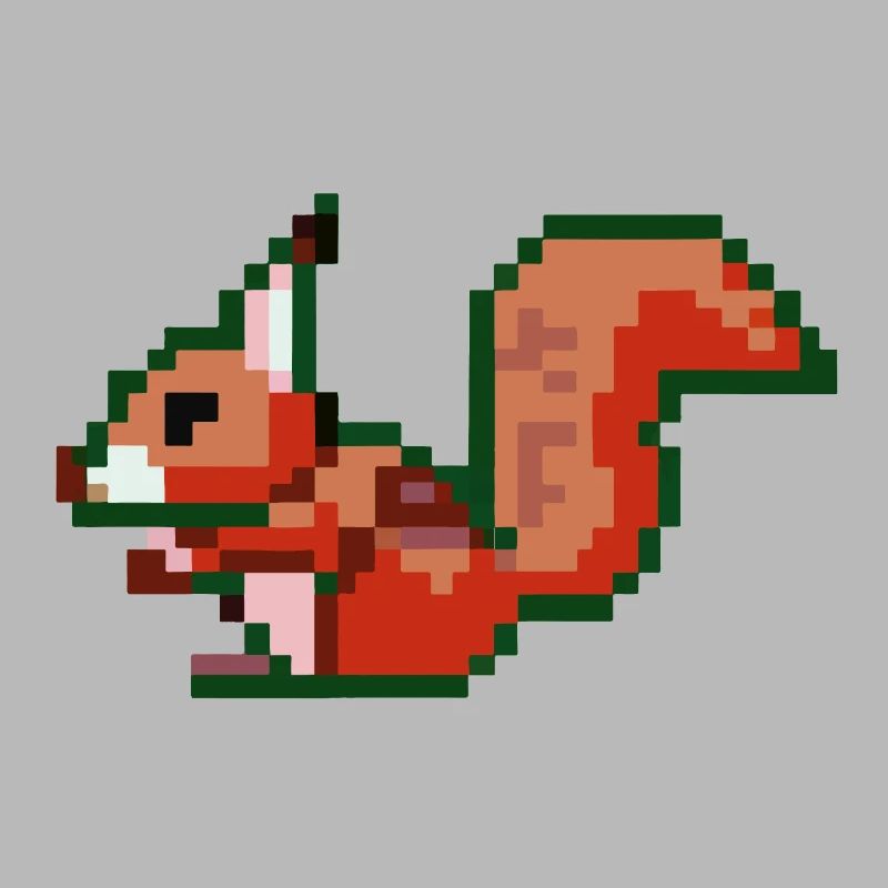Squirrel Pixel Art Gift Idea