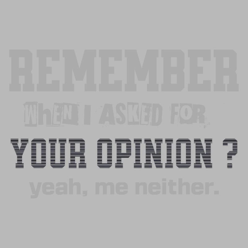 Remember When I Asked For Your Opinion Funny Quote