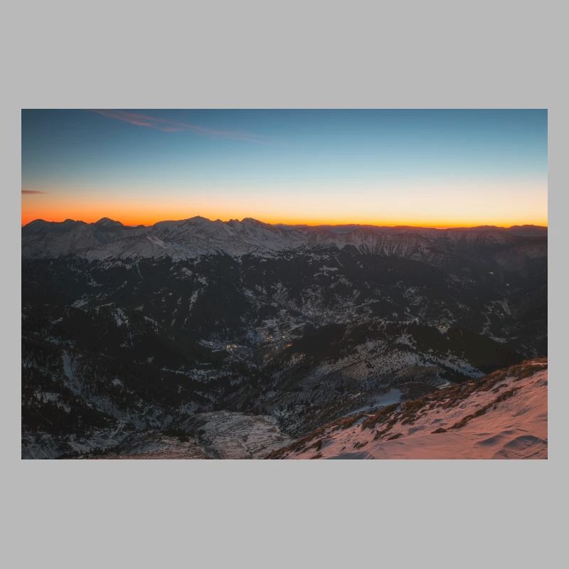 Sunset colors On Agrafa Mountain Range in Greece