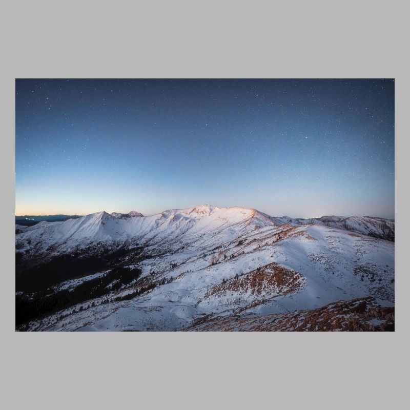Alpen Glow On Agrafa mountain range in Greece