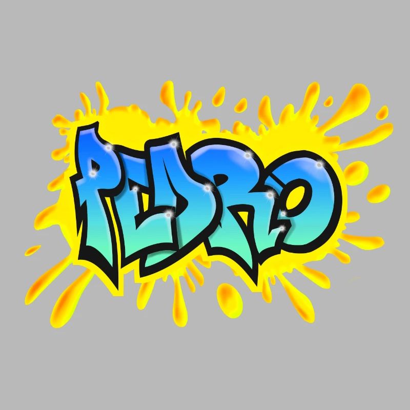 PEDRO Graffiti splash yellow name printable