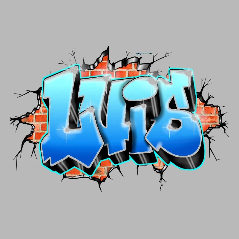 Luis Graffiti Name Printable on Everything/ Brick