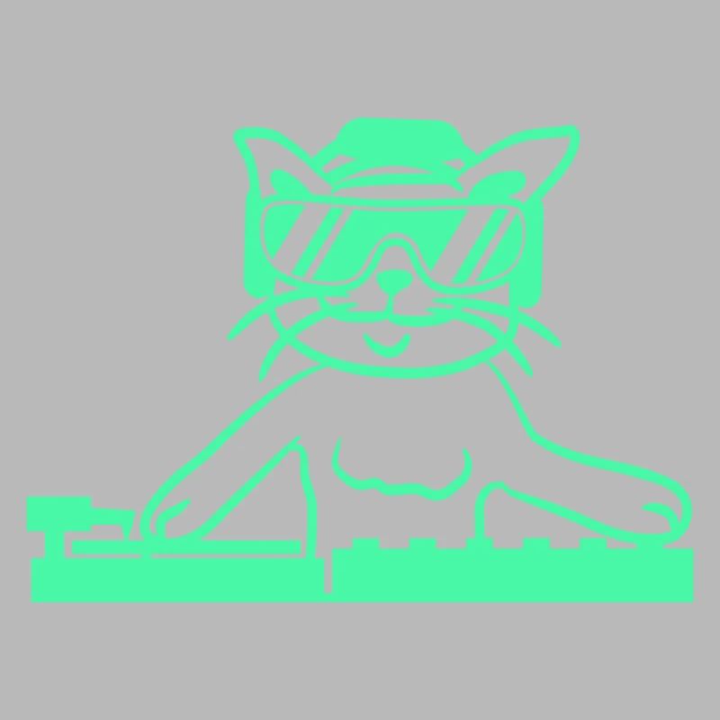 DJ Mischpult Katze Party Tier Kätzchen Haustier
