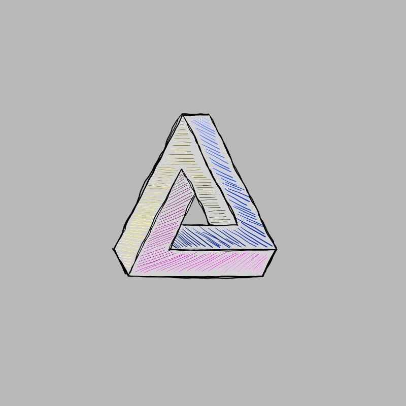 Penrose triangle impossible triangle as a comic