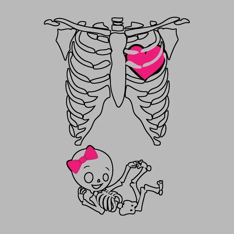 Squelette, cage thoracique, enceinte, mère enceinte