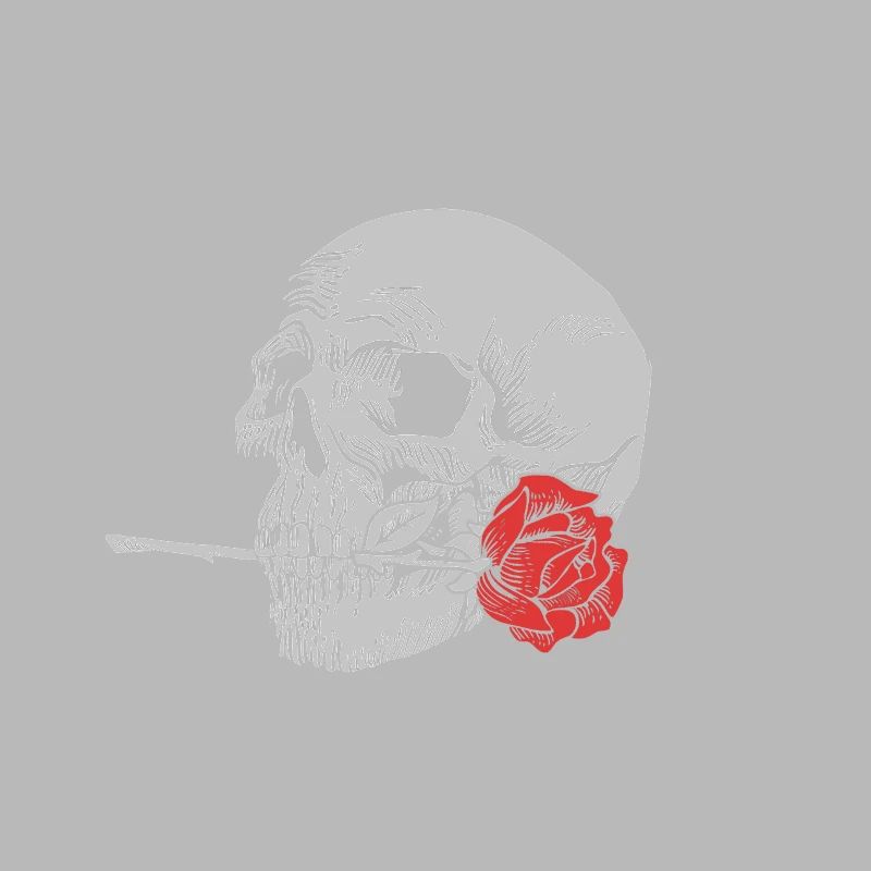 Skull skull red rose skeleton