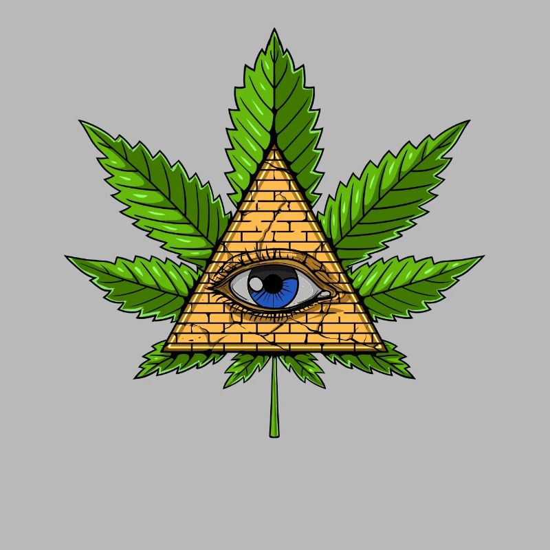 Pyramide d'Illuminati de feuille de mauvaise herbe