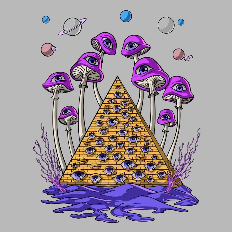Pyramide égyptienne psychédélique Champignons Psilocybine