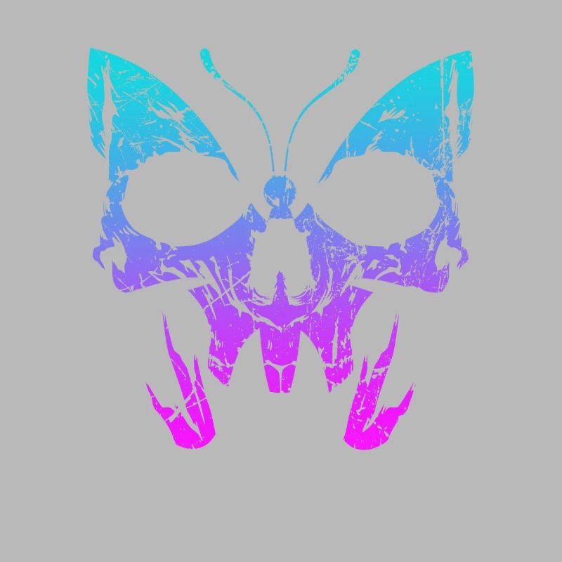 Gothic Butterfly Skull Bones Skeleton Death Grave
