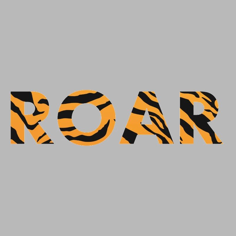 ROAR roar lettering tiger pattern stripes