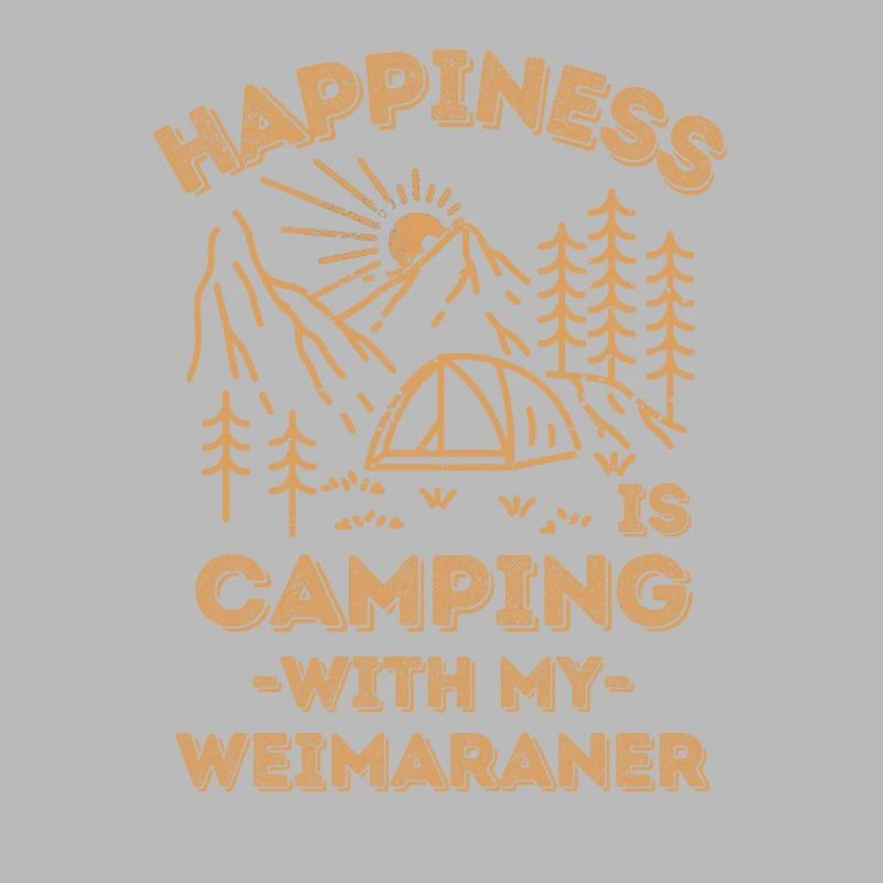 Camping avec un braque de Weimar