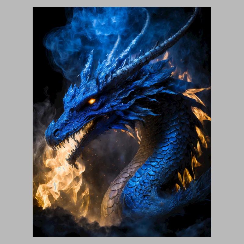 dunkelblauer Drache