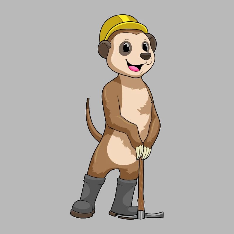 Les suricates comme mineurs avec des pioches