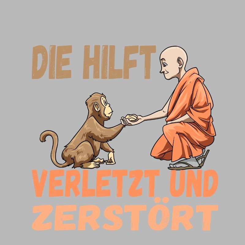 Helfende Hand Helfen Affe Mönch Nächstenliebe