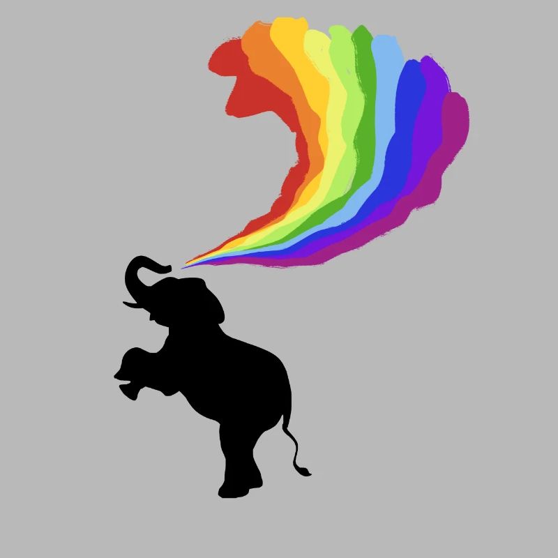 Elefant Elephant Regenbogen Regenbogenfarben