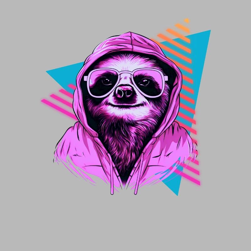 Sloth with sunglasses 80s style