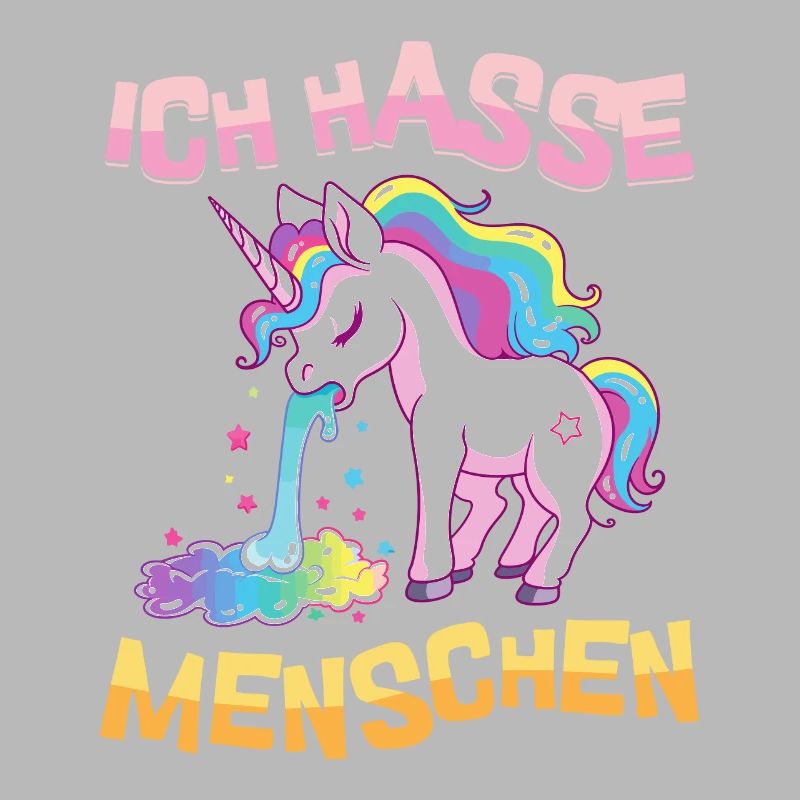 I Hate People Unicorn Puke Rainbow Funny