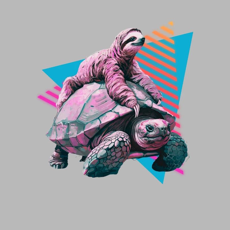 Sloth rides turtle