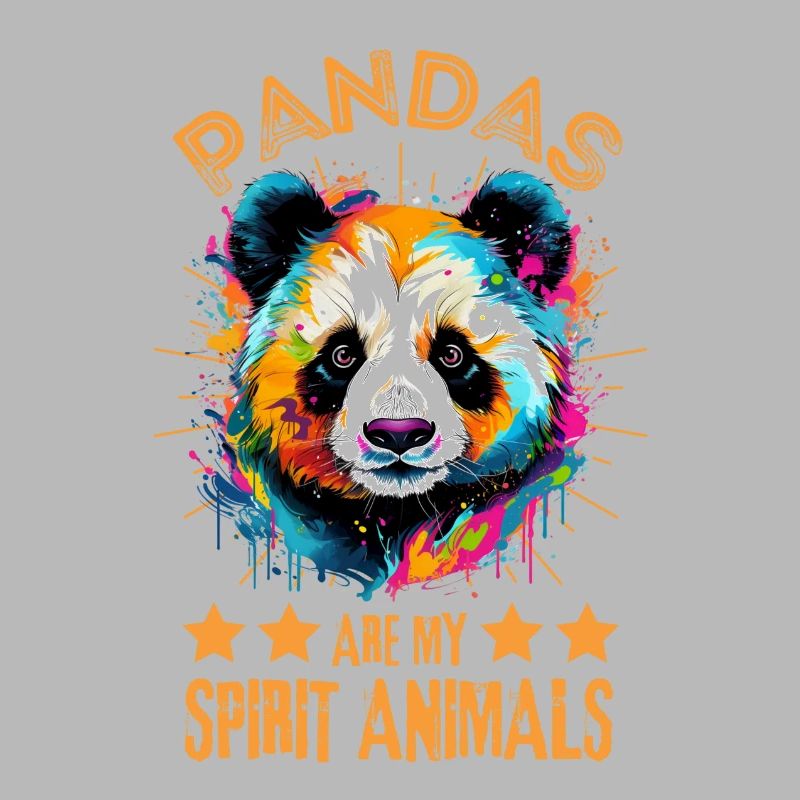 Peinture panda colorée blobs éclaboussures de peinture
