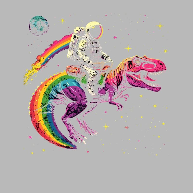 Astronaut reitet T-Rex Dinosaurier