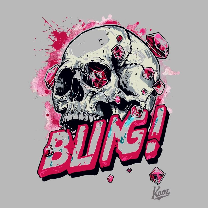 Diamonds Rubies Bling Skull