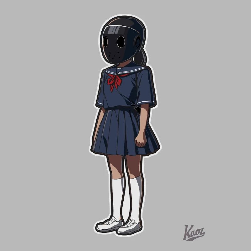 Schulmädchen mit Helm