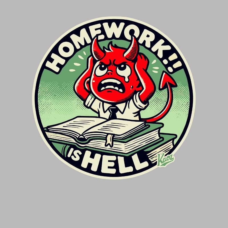 Petit diable d’écolier dans l’enfer des devoirs