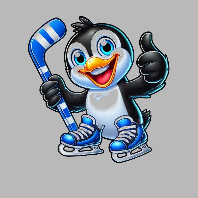 Coole Pinguin Eishockeyspieler Comic