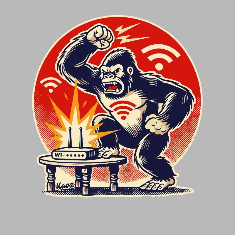 Une mode agressive comme un singe ! Wi-Fi Rage Gorilla
