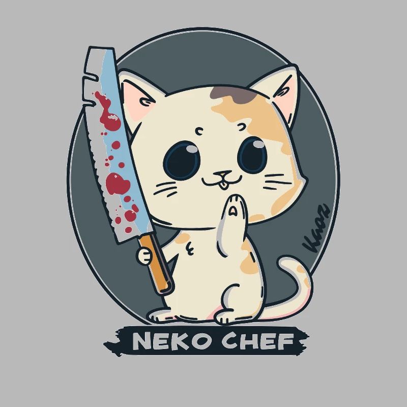 Neko Chef - Chat effronté avec couteau de chef