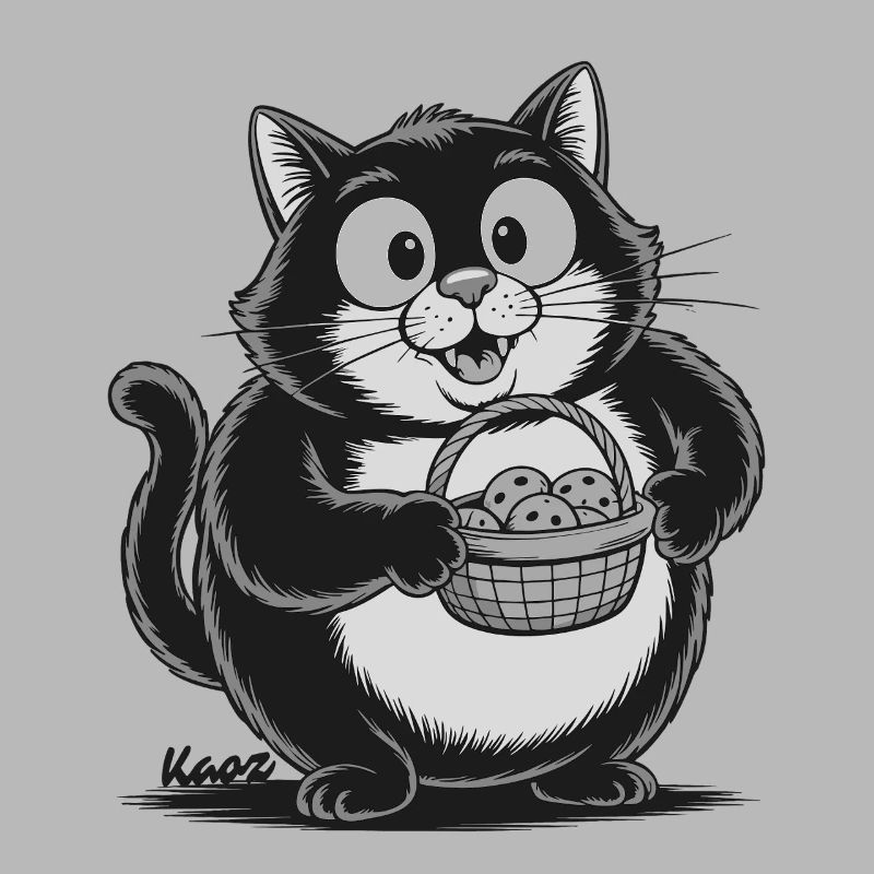 Gros chat avec des collations aux biscuits