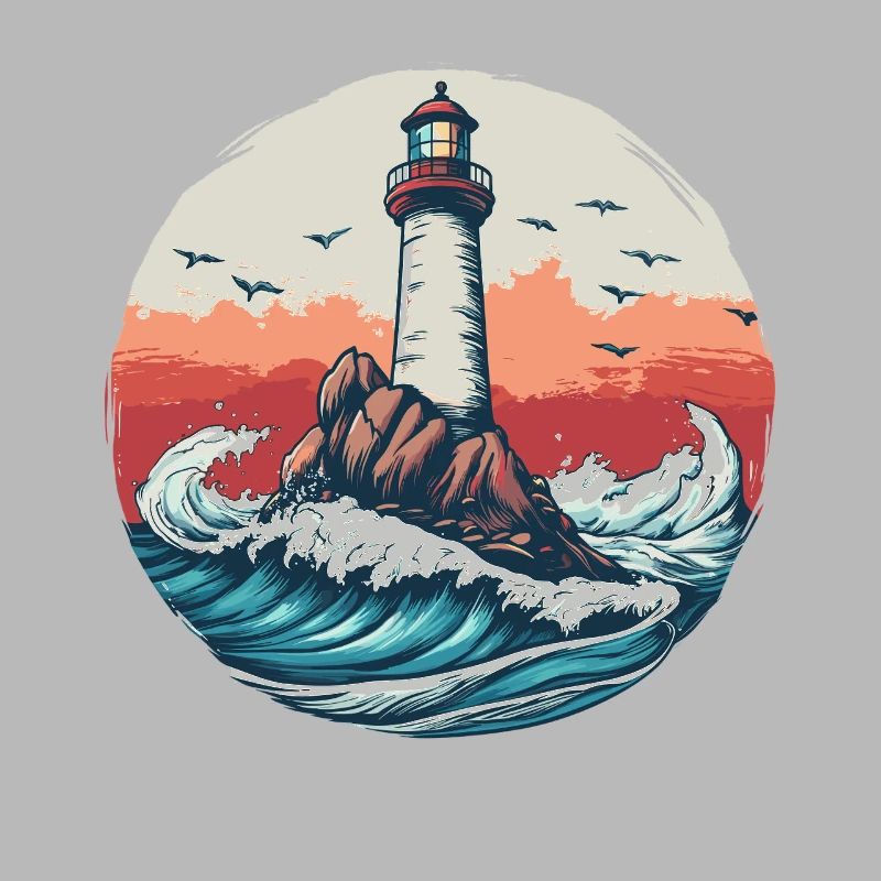Phare sur une mer agitée