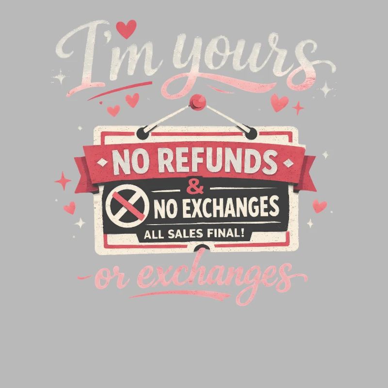 Je suis à toi Pas de remboursements Pas d’échanges Drôles de Saint-Valentin