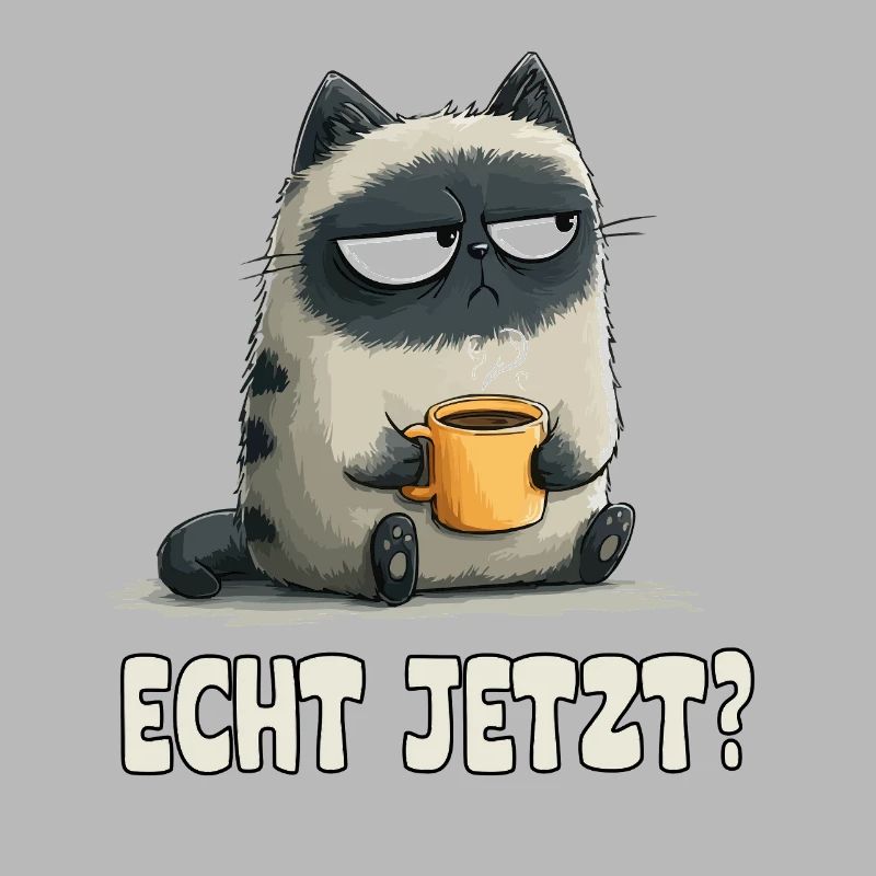 Grummelkatze mit Kaffee