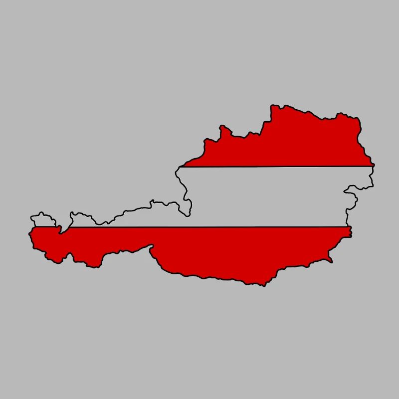 Austria Map with Flag