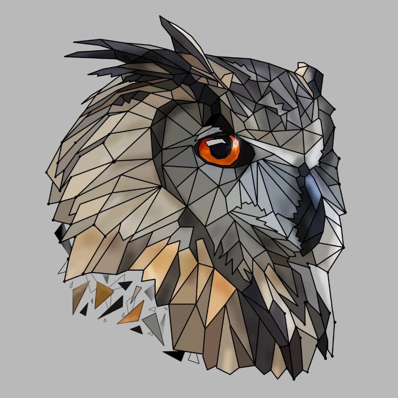 Cool low poly owl | Geometric | Triangles