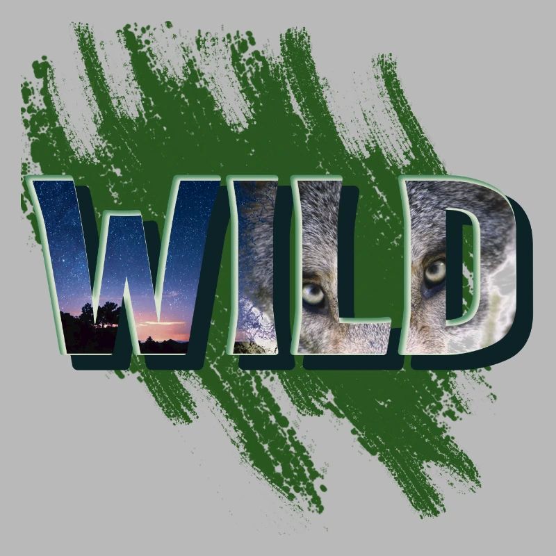 Coole Wildinschrift mit einem Wolf