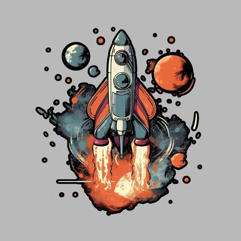 a space rocket launch through space