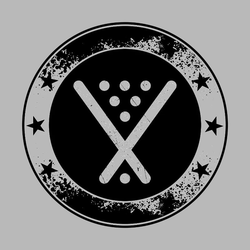 Poolbillard Emblem - Symbol Billard Queue Snooker