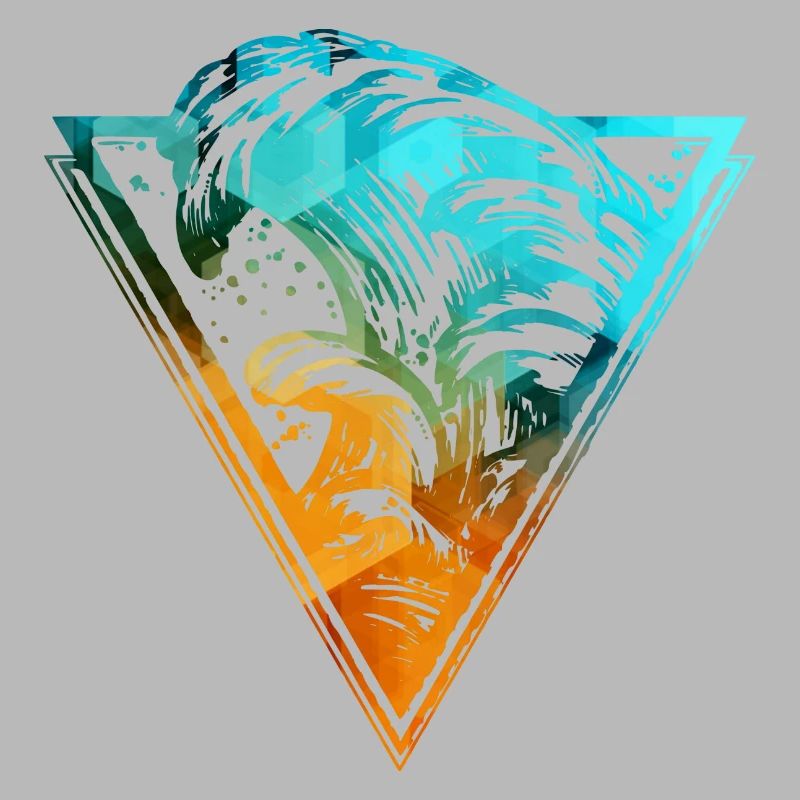 colored breaking surf wave