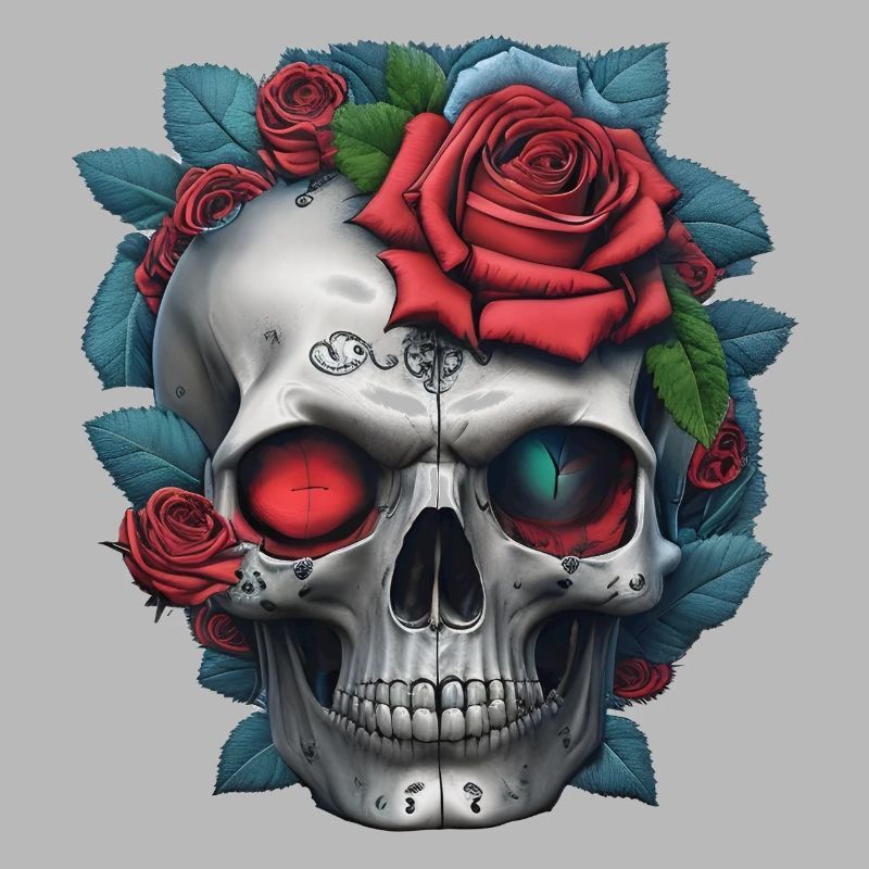 Skull with roses
