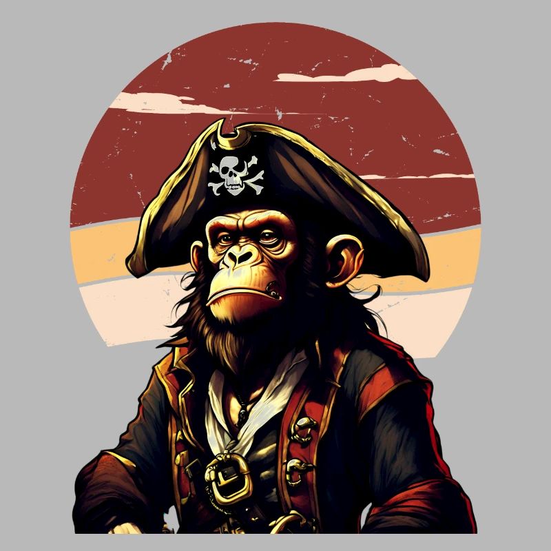 Captain Comic Monkey Pirate Caribbean