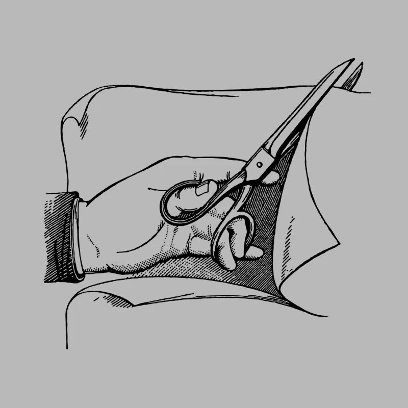 Hand with scissors