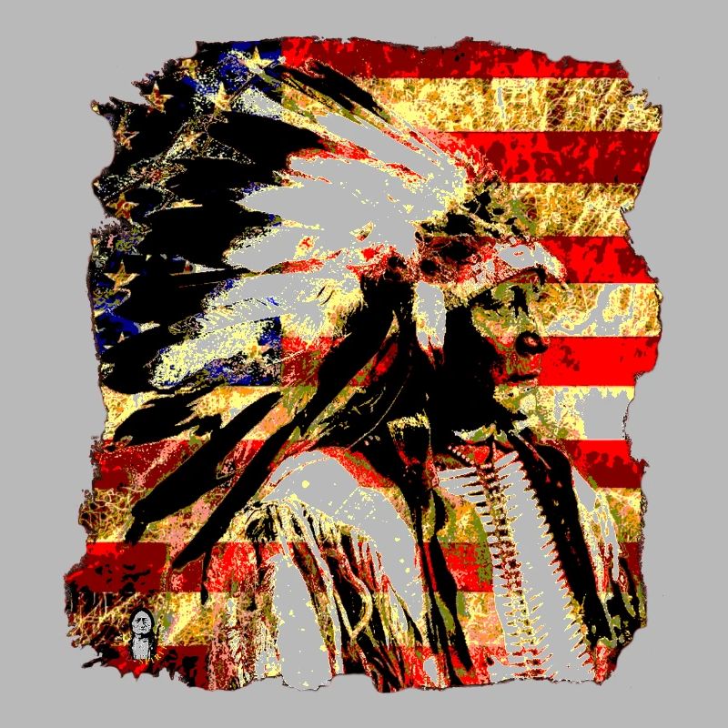 Chef collage sur USA Drapeau 2