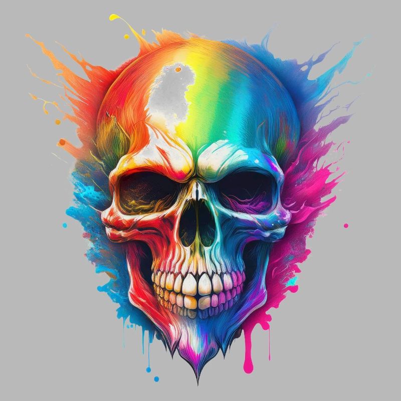 Regenbogen-Schädel Farbexplosion