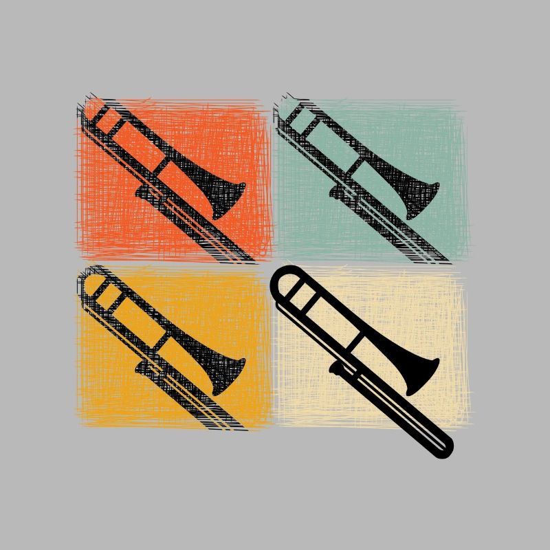 Conception de trombone trombone rétro vintage