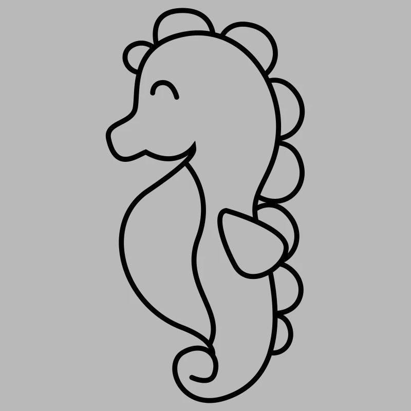 Seepferd Comic Illustration