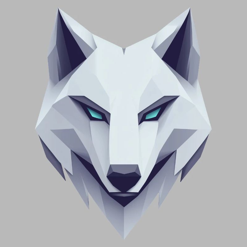 Wolf logo, wolf head, emblem, white wolf