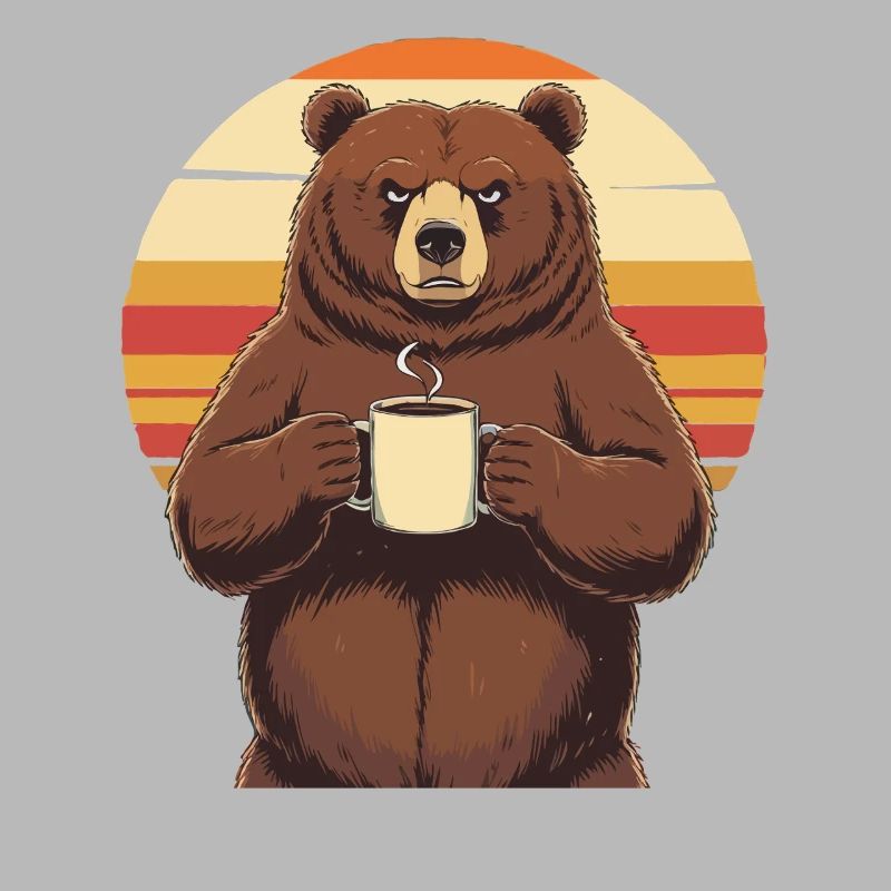 Grim Bear Coffee Mug Bears Coffee Tired