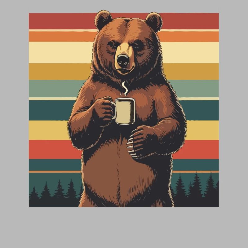 Grim Bear Coffee Mug Bears Coffee Tired